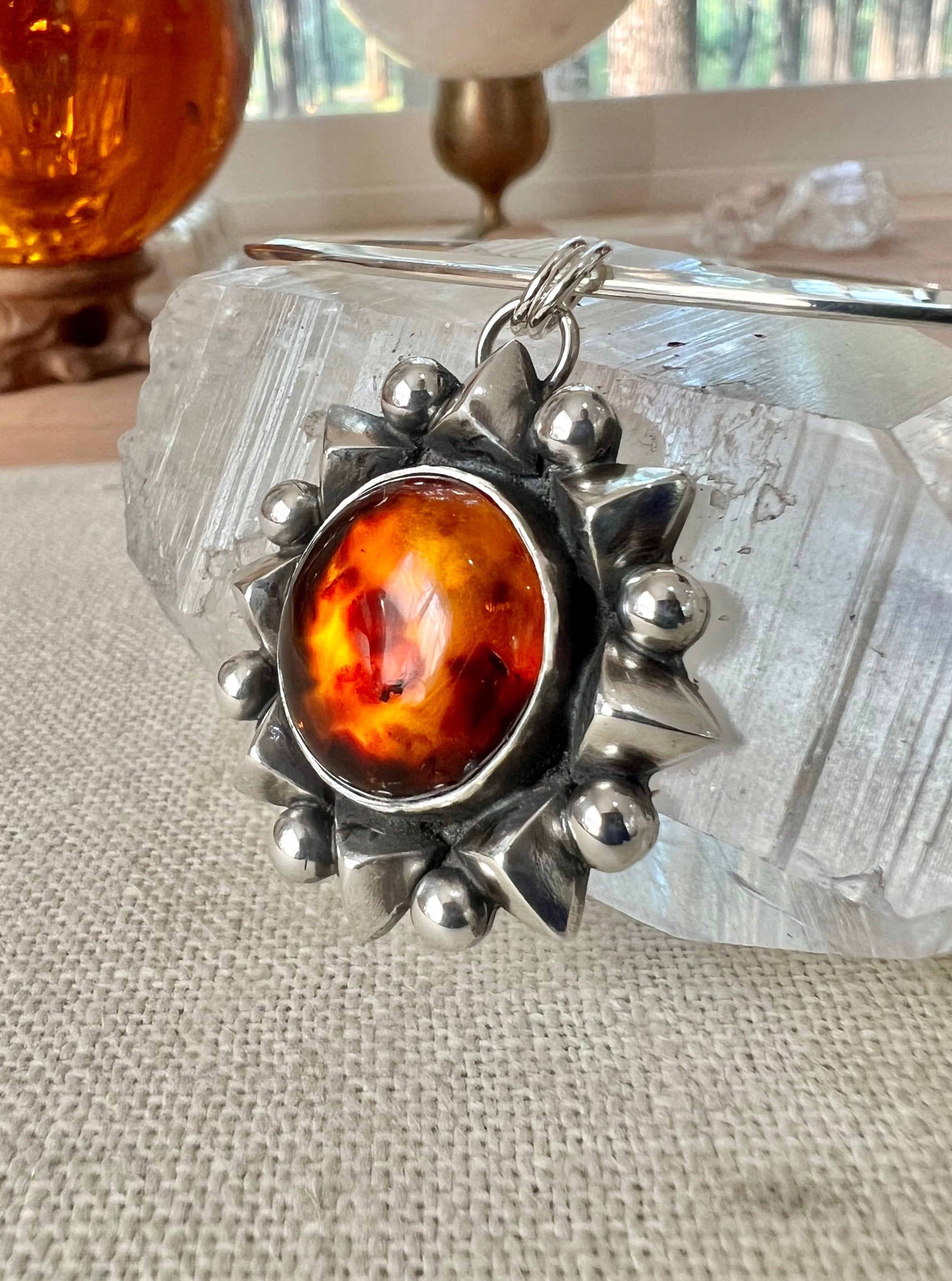 Baltic Amber Pendant with Neckring