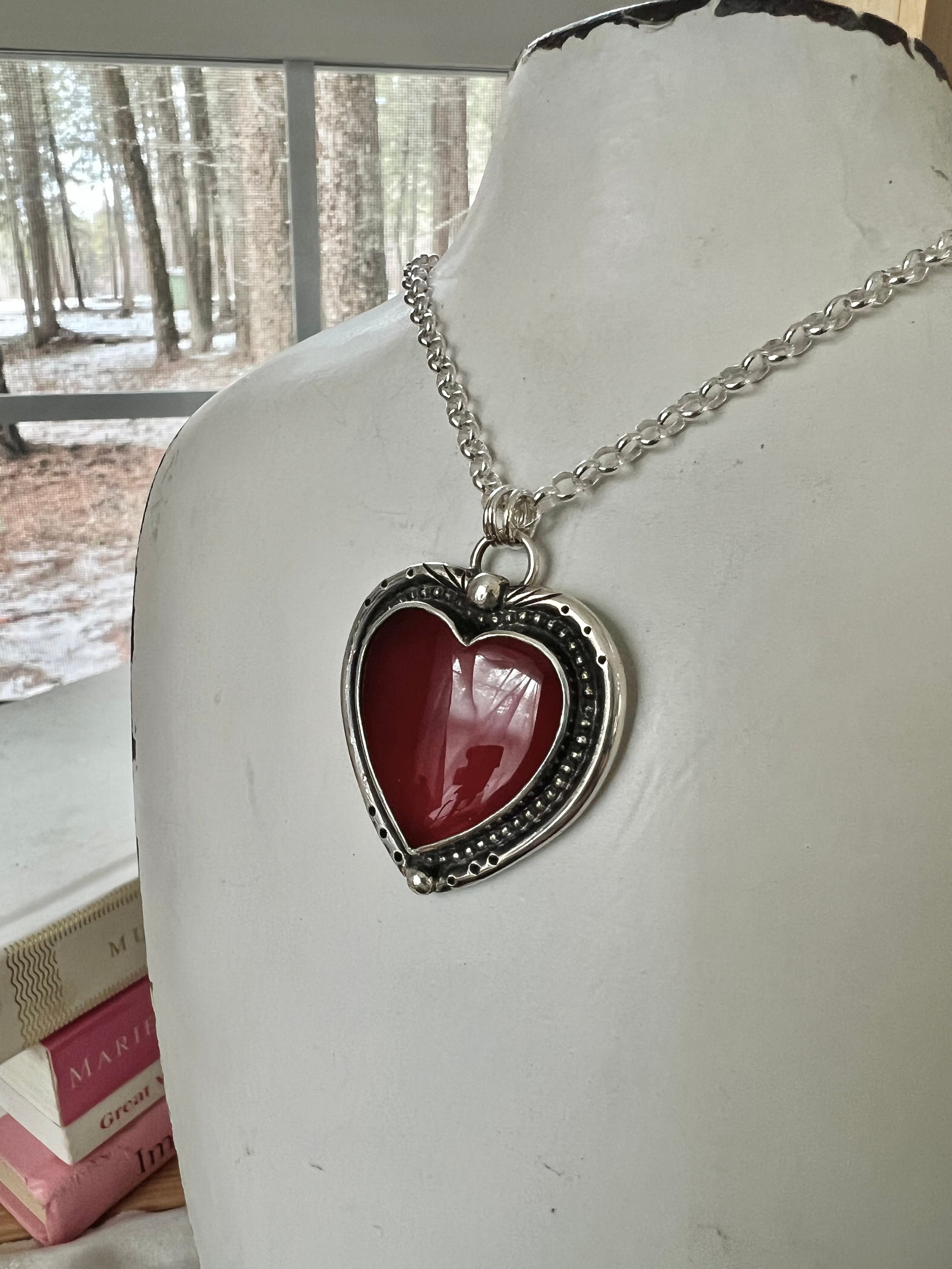 Large Rosarita Heart Pendant on 18" Chain