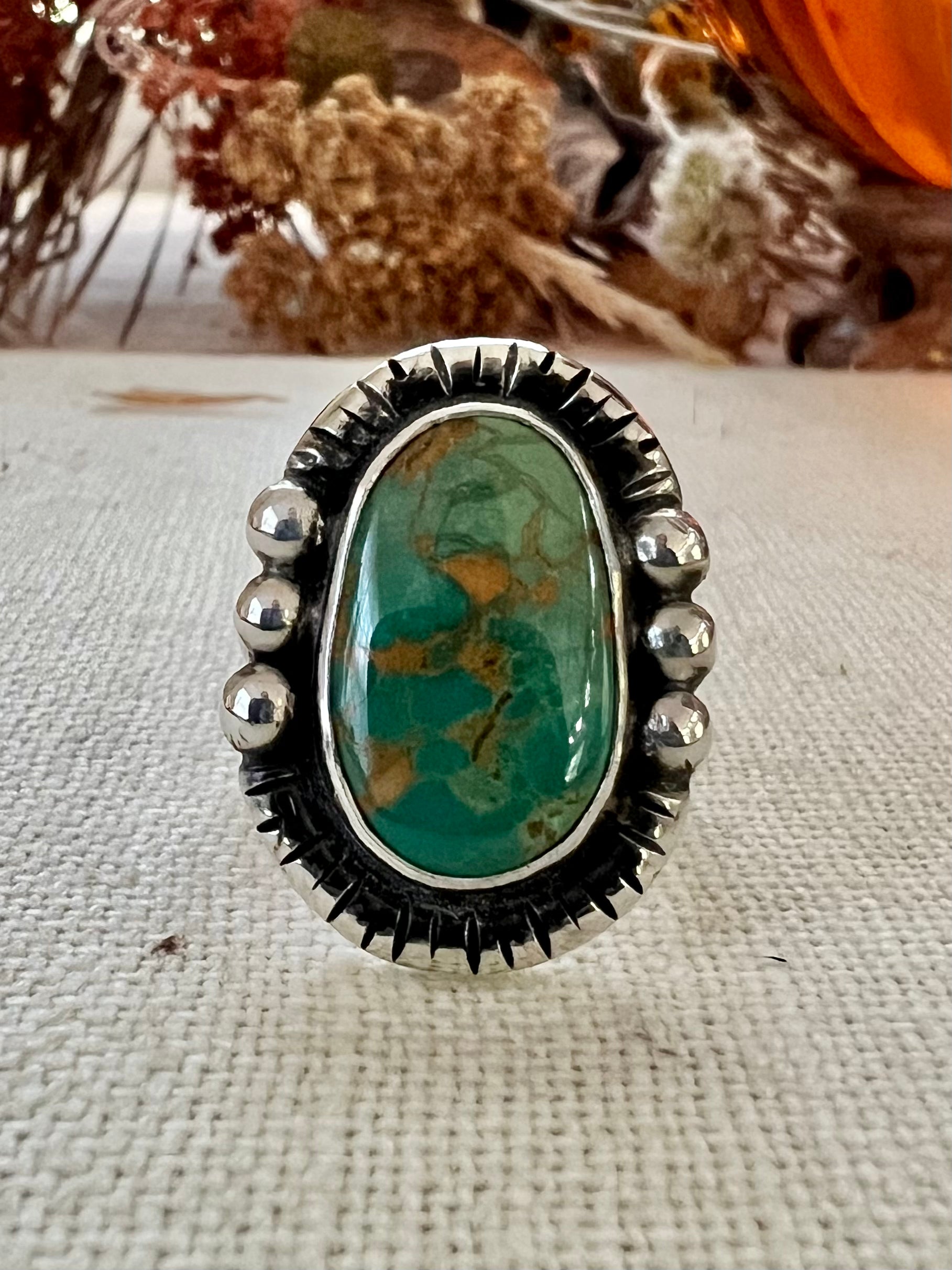 Turquoise Ring, 6.5 Standard Width Ring Band