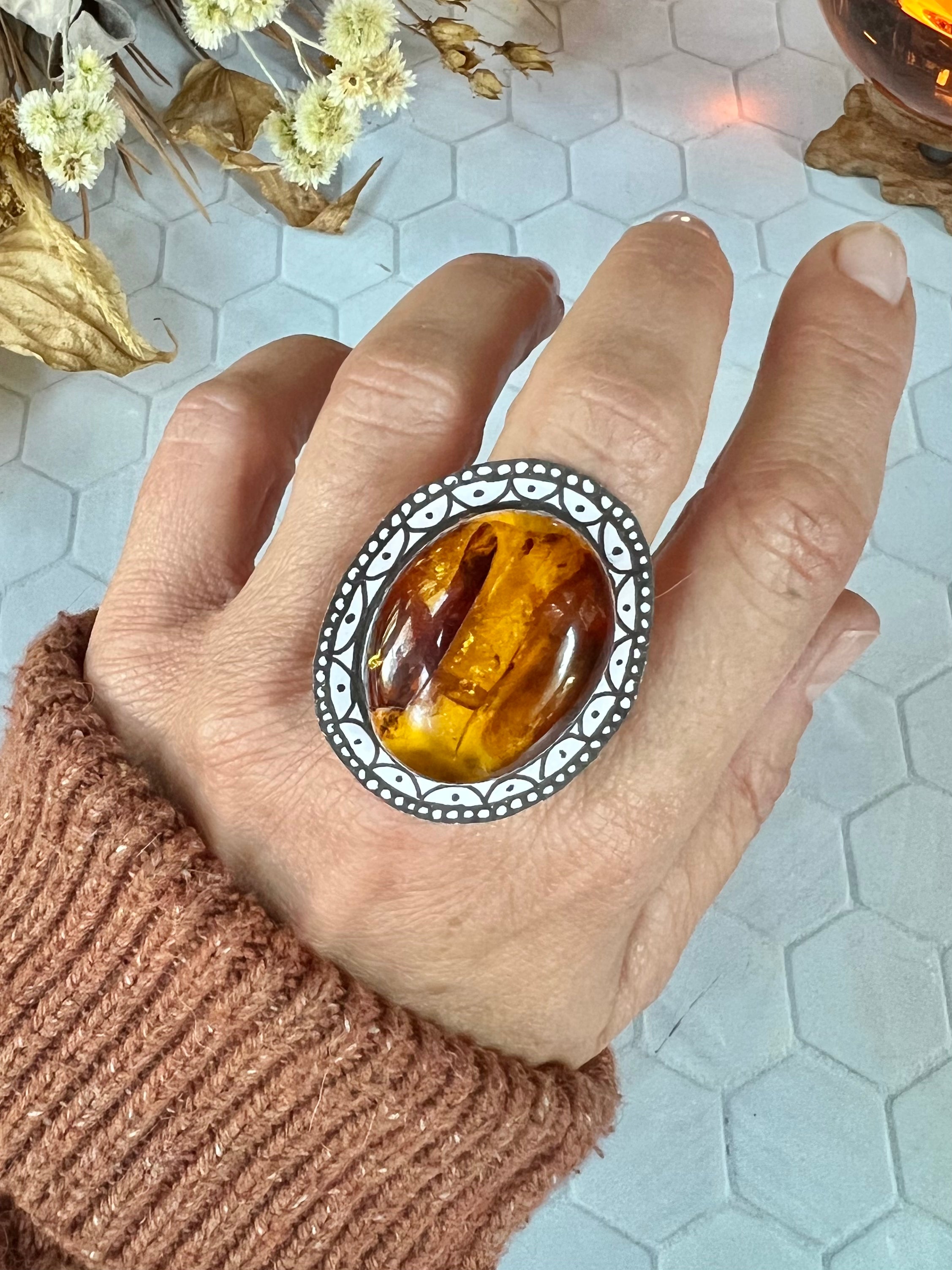 Amber Ring, Adjustable