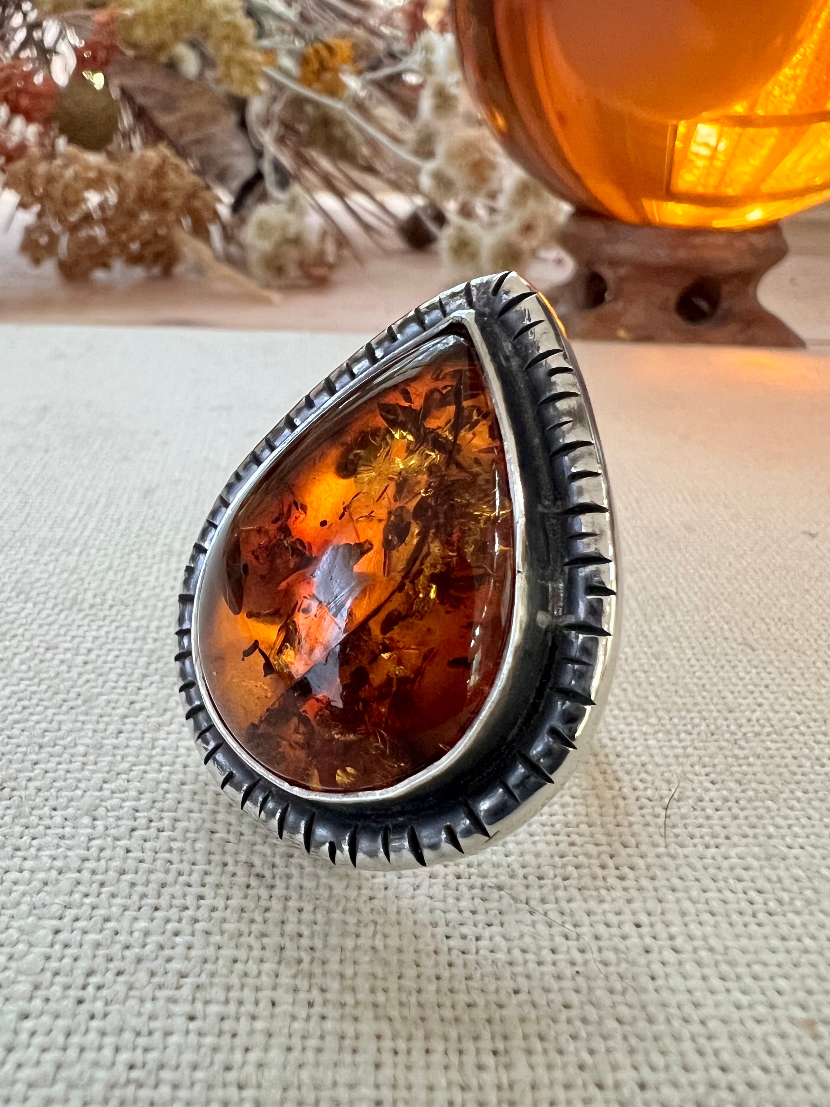 Amber Ring, 9 Standard Width Band