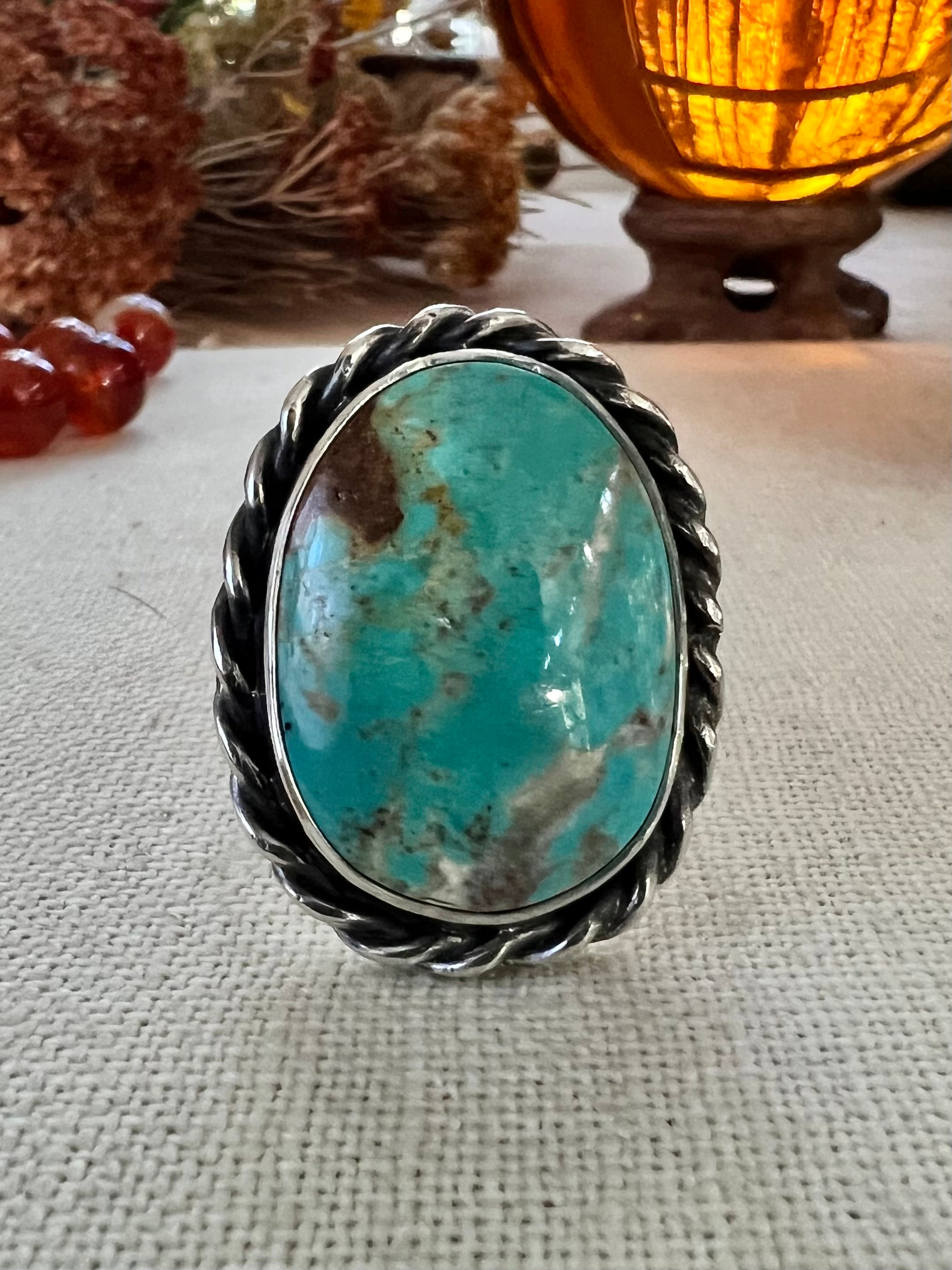 Old Stock Turquoise Ring, Adjustable