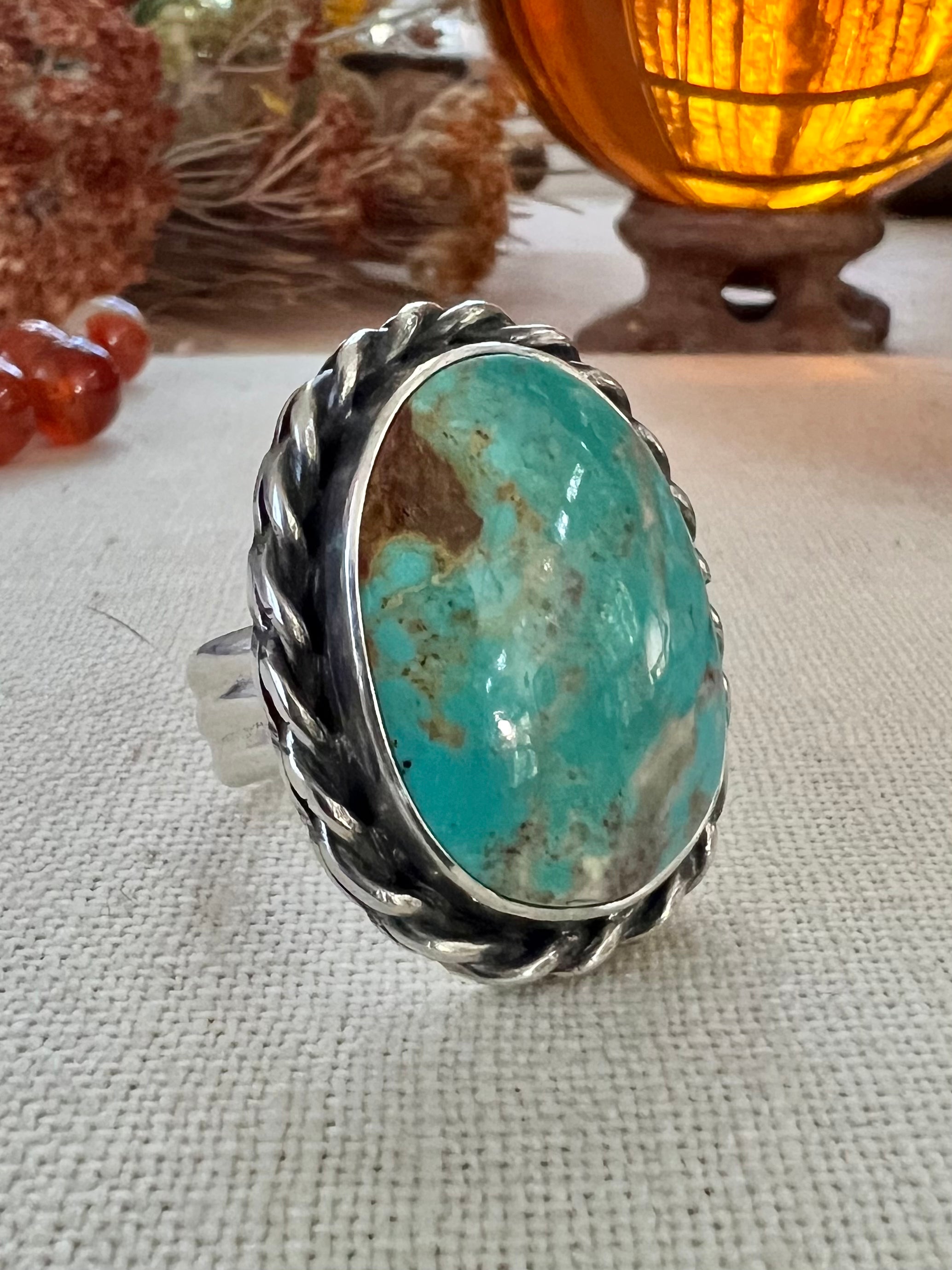 Old Stock Turquoise Ring, Adjustable