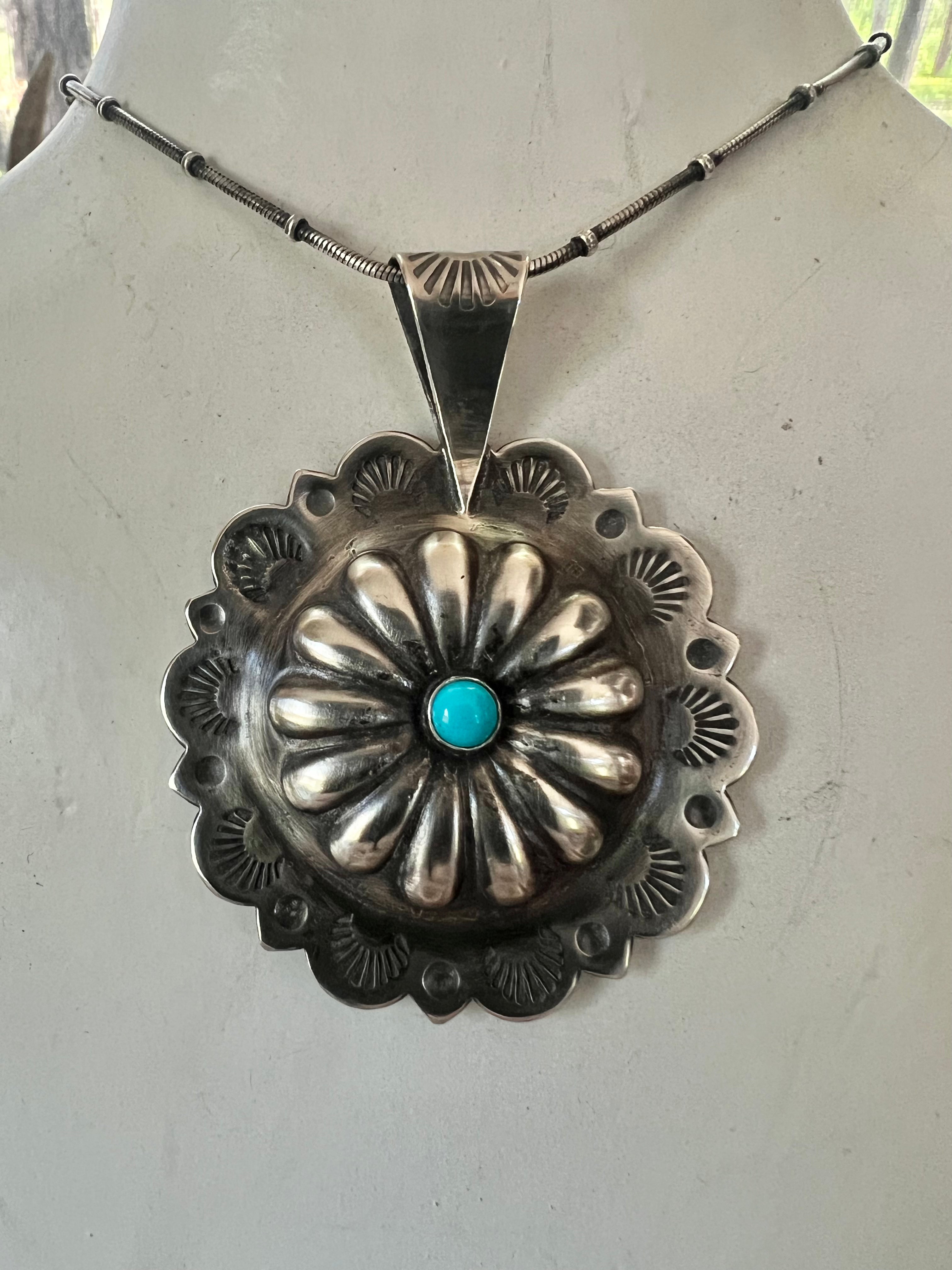 Turquoise Concho Necklace, Custom Order